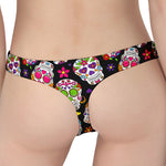 Sugar Skull Pattern Print Women's Thong