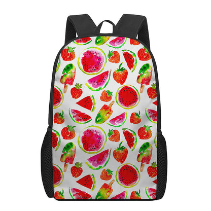 Summer Fruits Watermelon Pattern Print 17 Inch Backpack