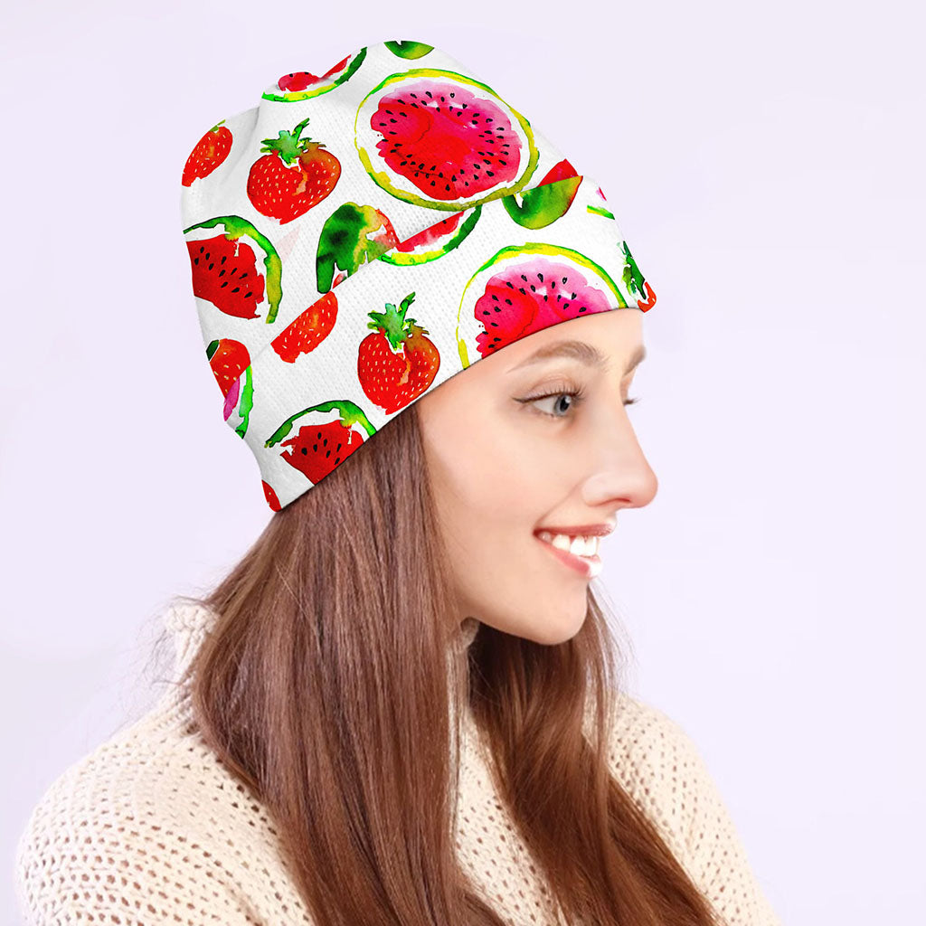 Summer Fruits Watermelon Pattern Print Beanie
