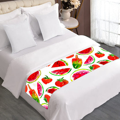 Summer Fruits Watermelon Pattern Print Bed Runner