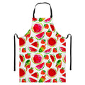 Summer Fruits Watermelon Pattern Print Bib Apron With Pocket