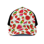Summer Fruits Watermelon Pattern Print Black Mesh Trucker Cap
