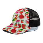 Summer Fruits Watermelon Pattern Print Black Mesh Trucker Cap