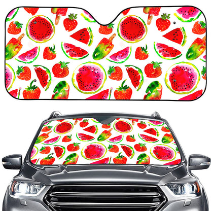 Summer Fruits Watermelon Pattern Print Car Windshield Sun Shade