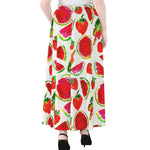 Summer Fruits Watermelon Pattern Print Chiffon Maxi Skirt