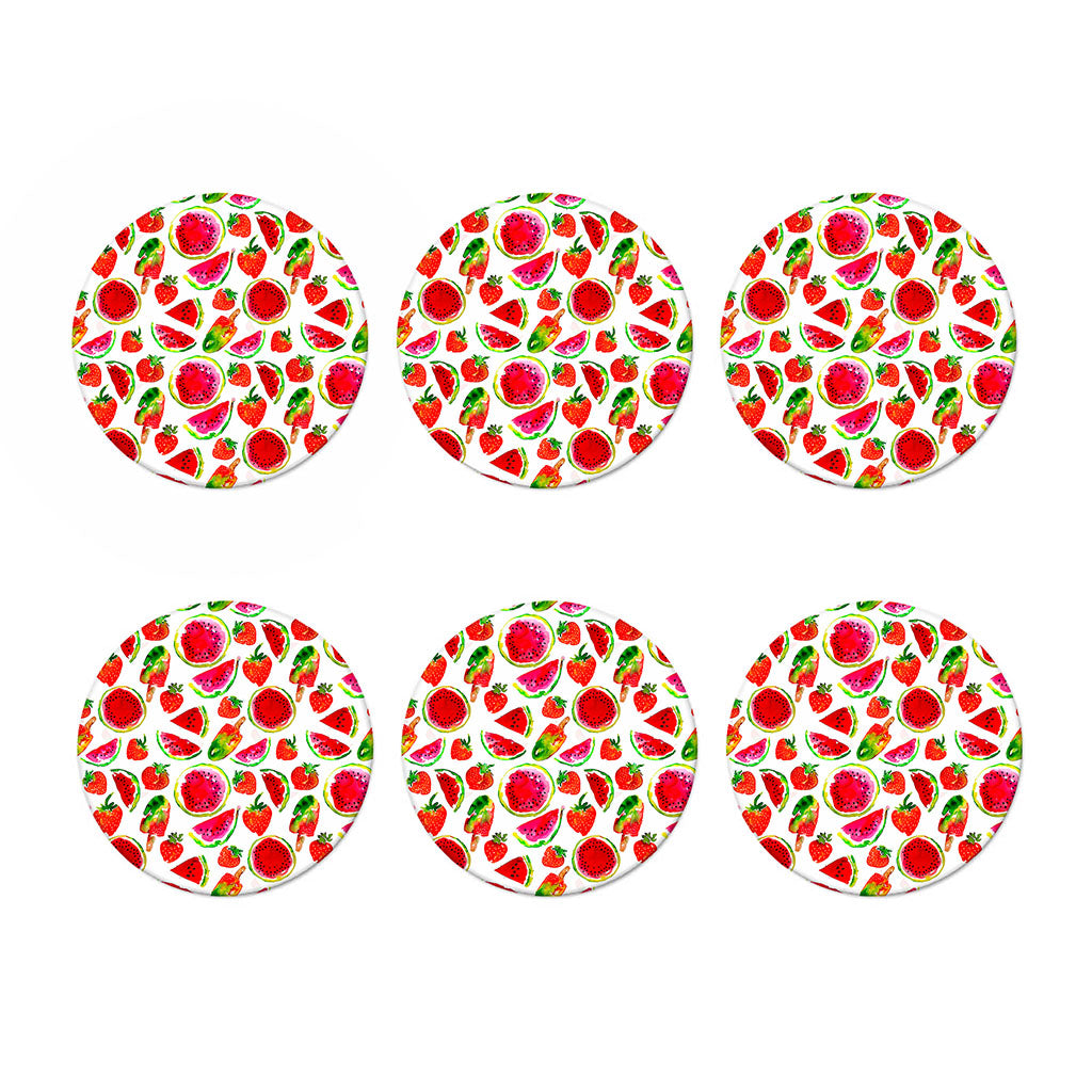 Summer Fruits Watermelon Pattern Print Coaster Set