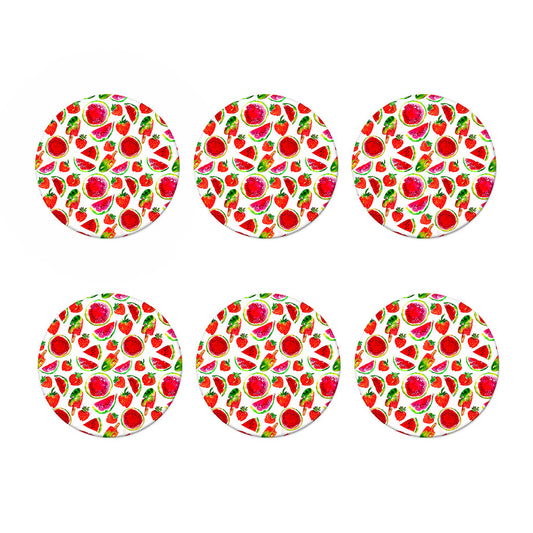 Summer Fruits Watermelon Pattern Print Coaster Set