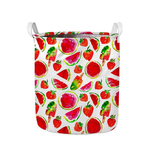 Summer Fruits Watermelon Pattern Print Collapsible Laundry Basket