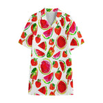 Summer Fruits Watermelon Pattern Print Cotton Hawaiian Shirt