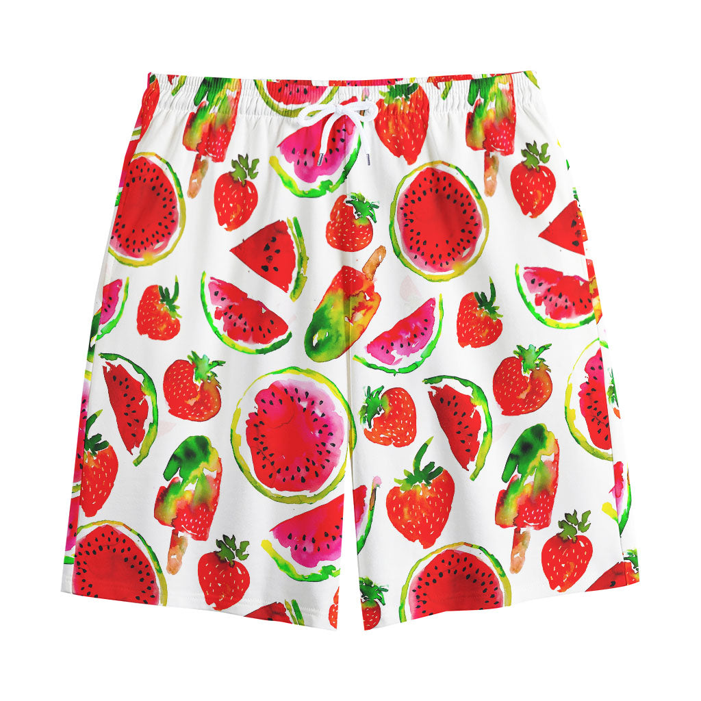 Summer Fruits Watermelon Pattern Print Cotton Shorts