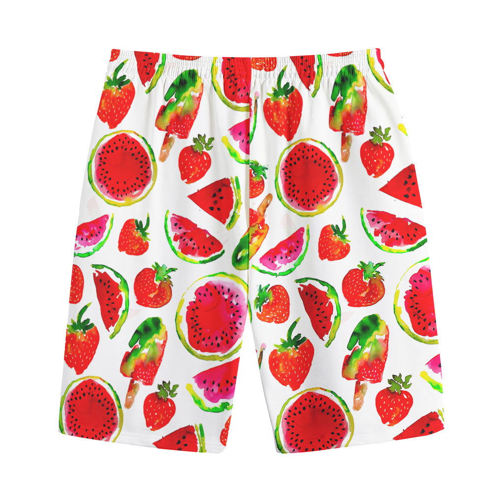 Summer Fruits Watermelon Pattern Print Cotton Shorts