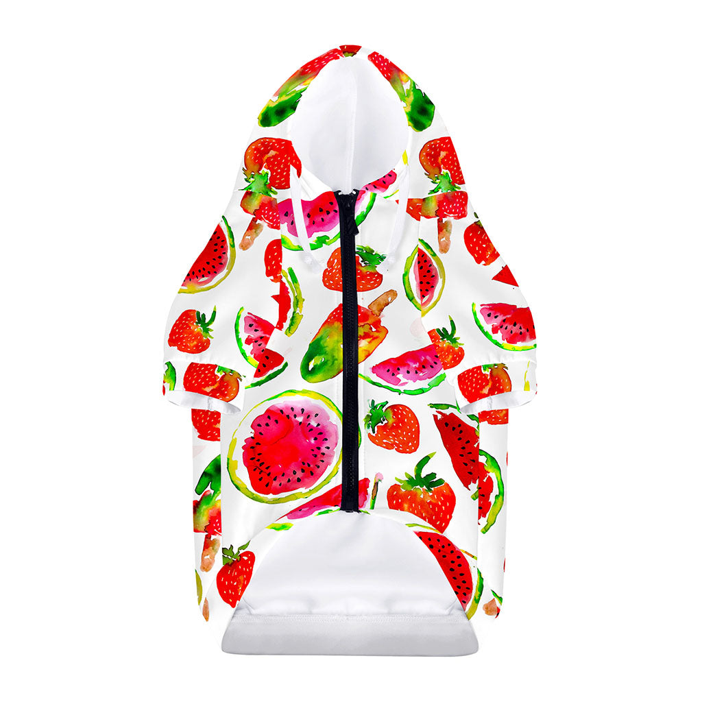 Summer Fruits Watermelon Pattern Print Dog Zip Up Hoodie