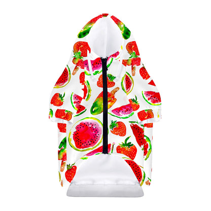 Summer Fruits Watermelon Pattern Print Dog Zip Up Hoodie