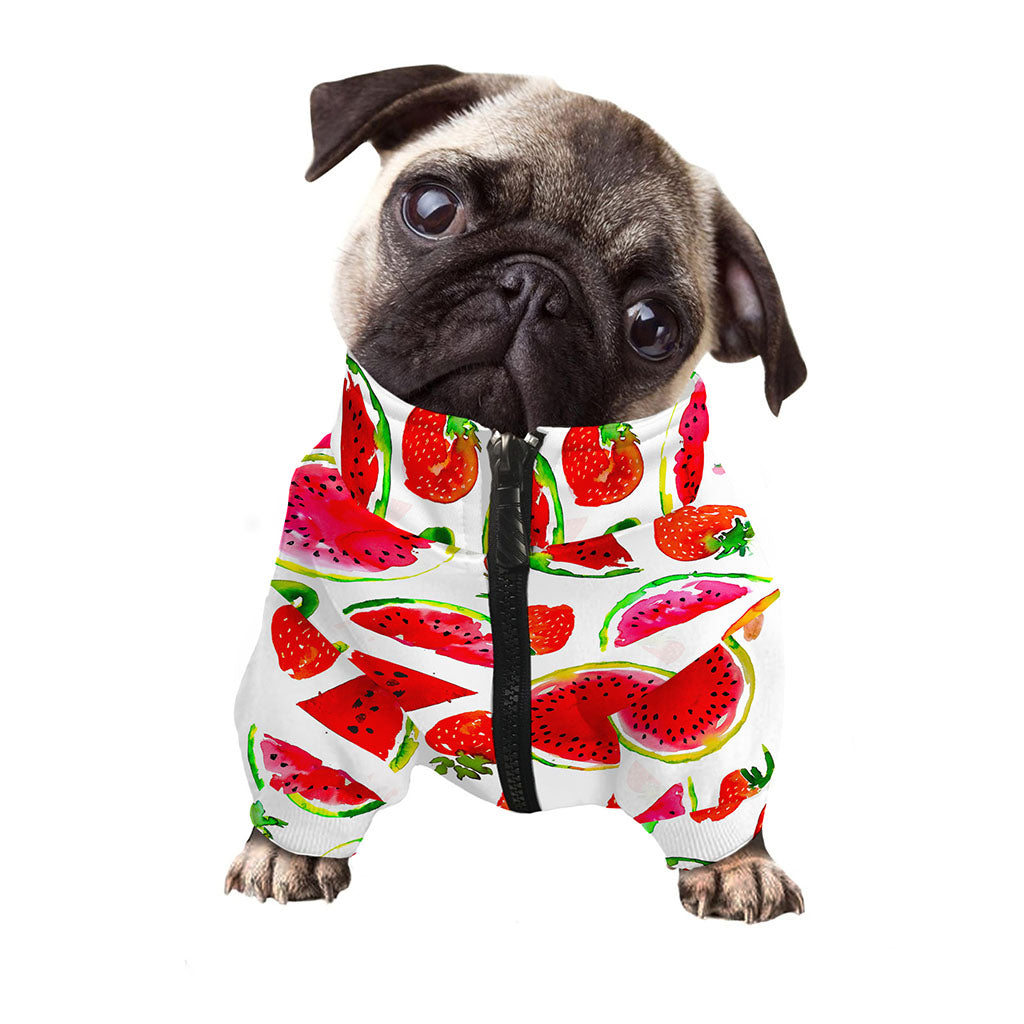 Summer Fruits Watermelon Pattern Print Dog Zip Up Jacket