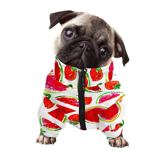 Summer Fruits Watermelon Pattern Print Dog Zip Up Jacket