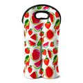 Summer Fruits Watermelon Pattern Print Double Neoprene Wine Tote