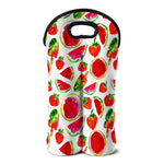 Summer Fruits Watermelon Pattern Print Double Neoprene Wine Tote