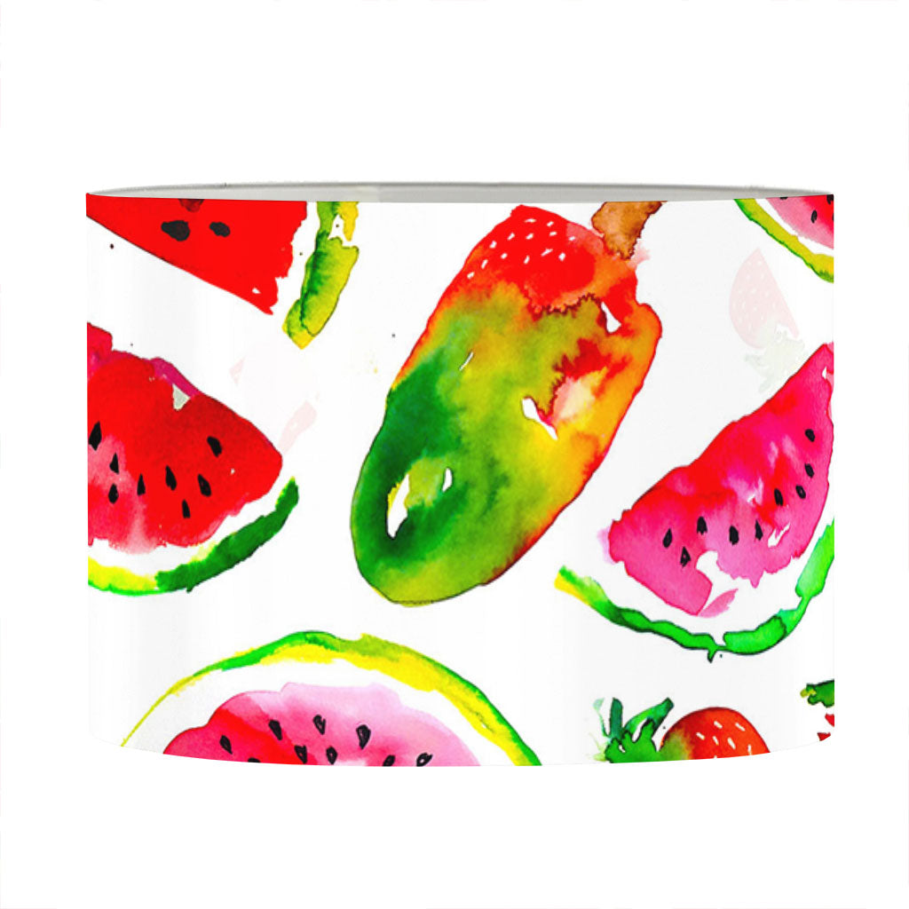 Summer Fruits Watermelon Pattern Print Drum Lamp Shade