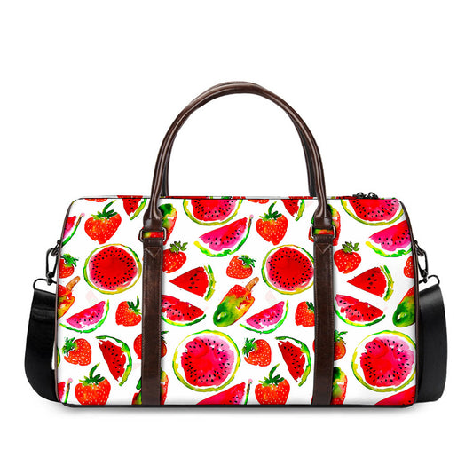 Summer Fruits Watermelon Pattern Print Duffle Bag