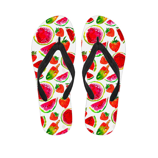 Summer Fruits Watermelon Pattern Print Flip Flops