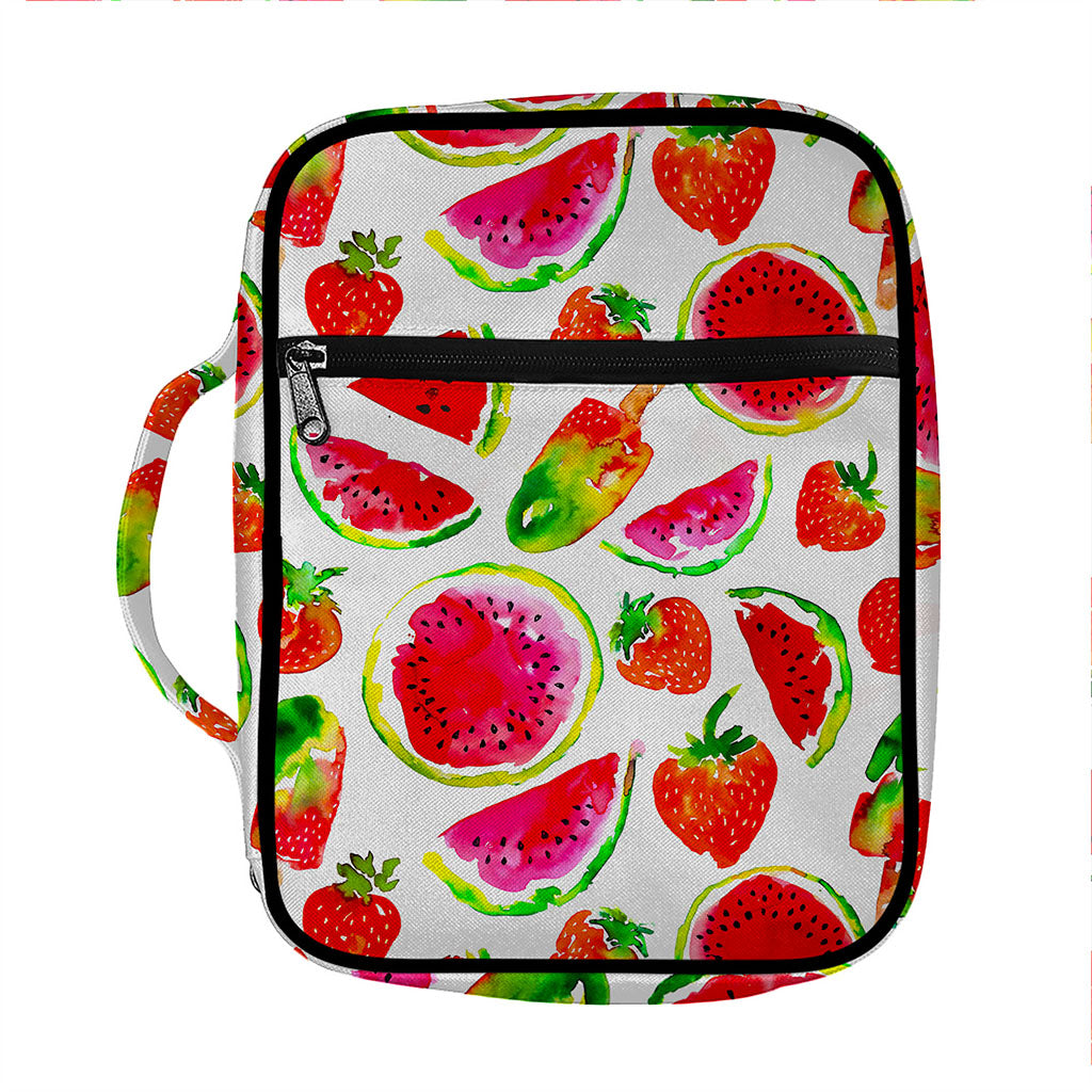 Summer Fruits Watermelon Pattern Print Front Pocket Bible Bag