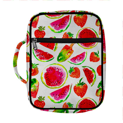Summer Fruits Watermelon Pattern Print Front Pocket Bible Bag