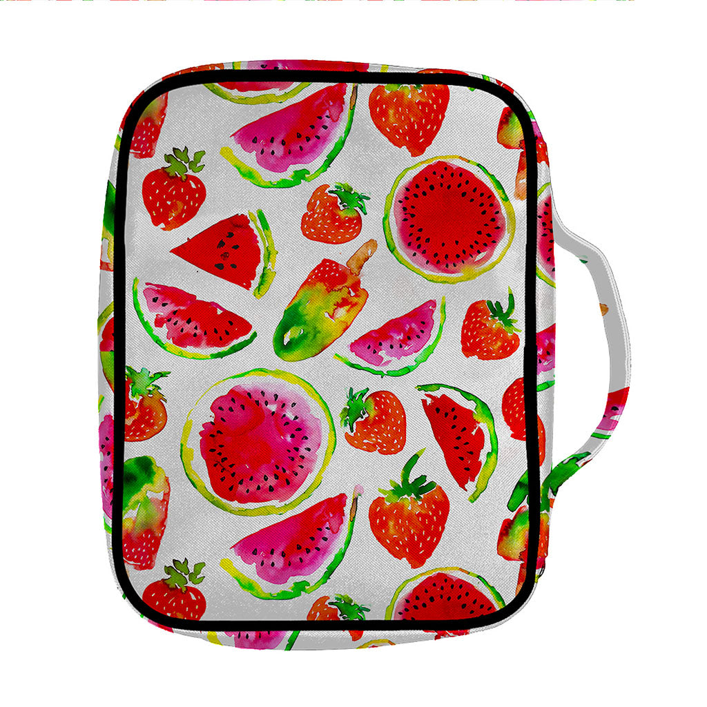 Summer Fruits Watermelon Pattern Print Front Pocket Bible Bag