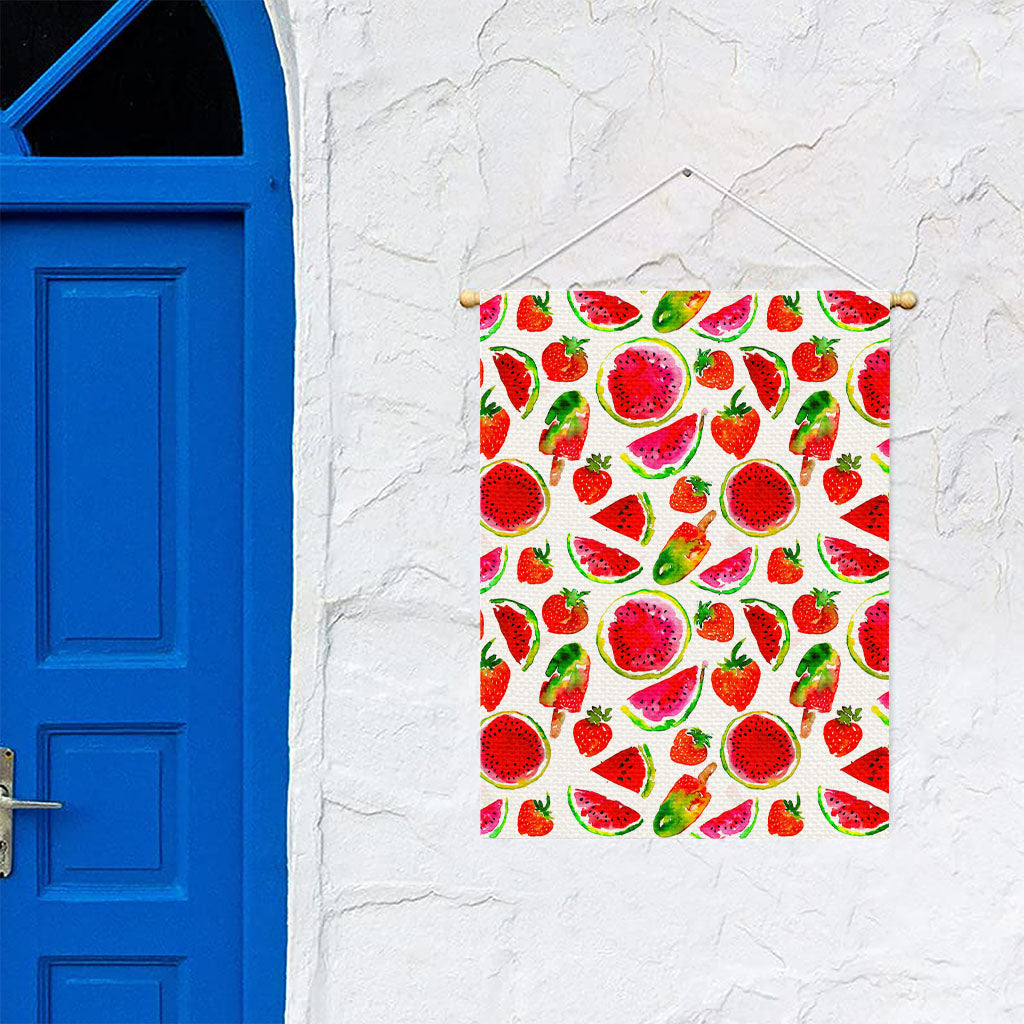 Summer Fruits Watermelon Pattern Print Garden Flag