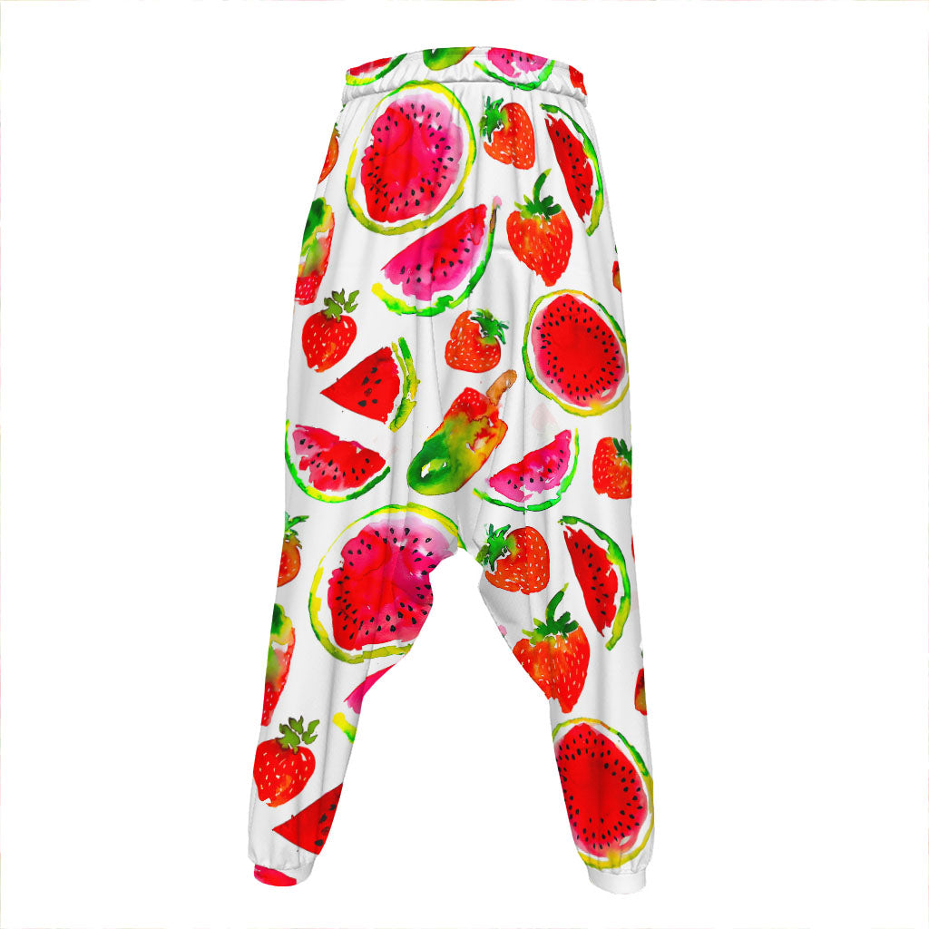 Summer Fruits Watermelon Pattern Print Hammer Pants