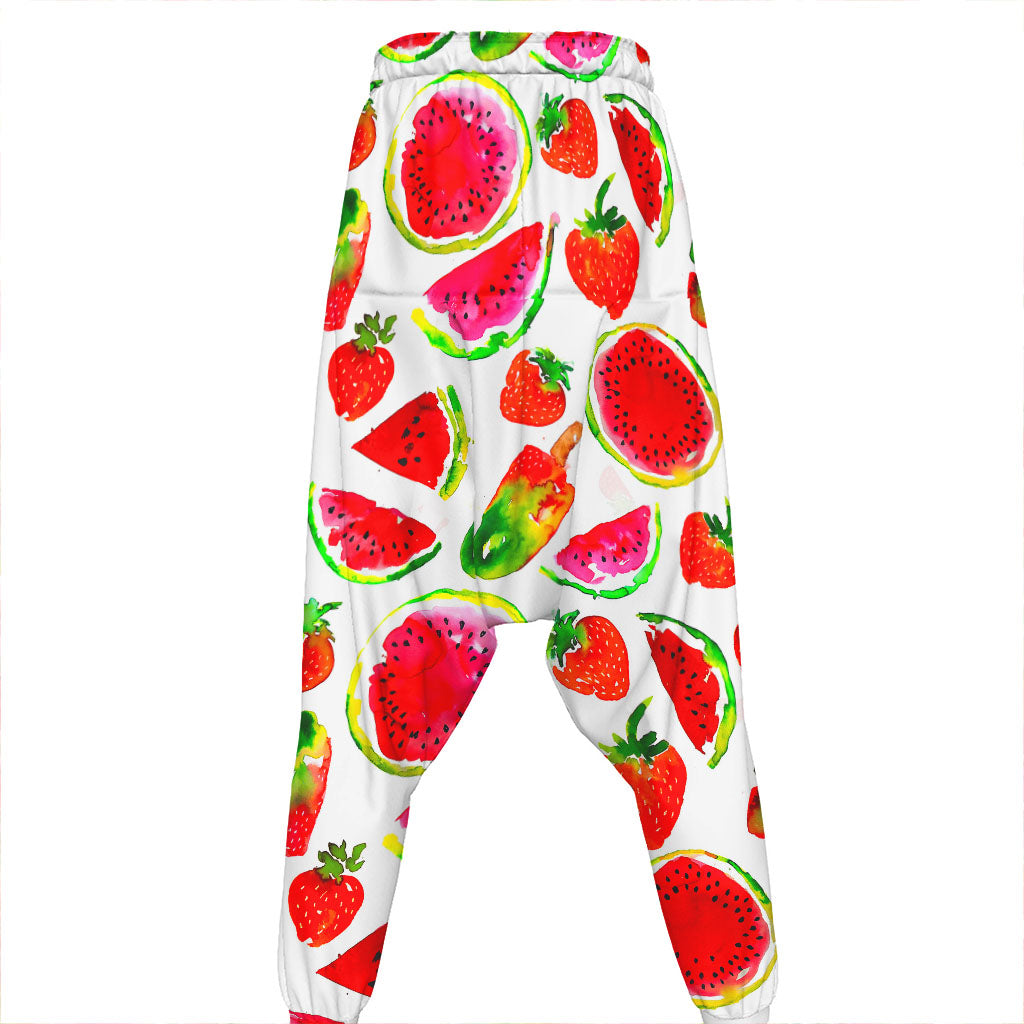 Summer Fruits Watermelon Pattern Print Hammer Pants