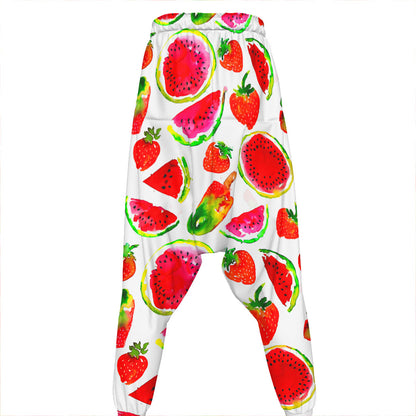 Summer Fruits Watermelon Pattern Print Hammer Pants