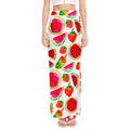 Summer Fruits Watermelon Pattern Print High Slit Maxi Skirt