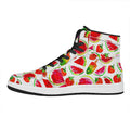 Summer Fruits Watermelon Pattern Print High Top Leather Sneakers