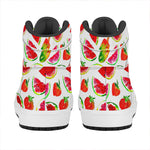 Summer Fruits Watermelon Pattern Print High Top Leather Sneakers