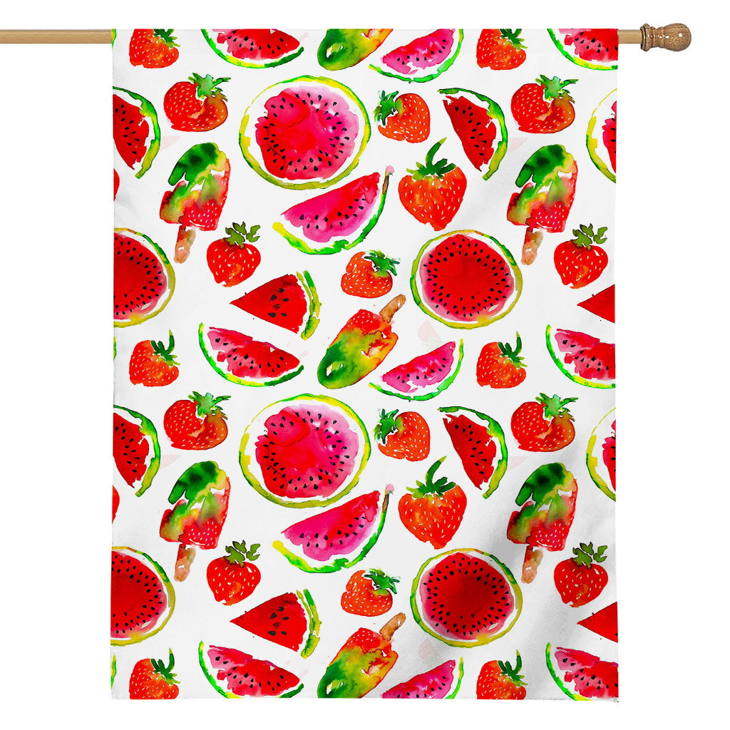 Summer Fruits Watermelon Pattern Print House Flag