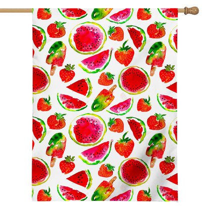 Summer Fruits Watermelon Pattern Print House Flag