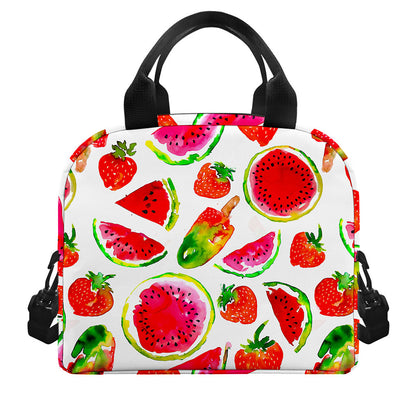 Summer Fruits Watermelon Pattern Print Insulated Lunch Bag