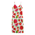 Summer Fruits Watermelon Pattern Print Jersey Midi Cami Dress