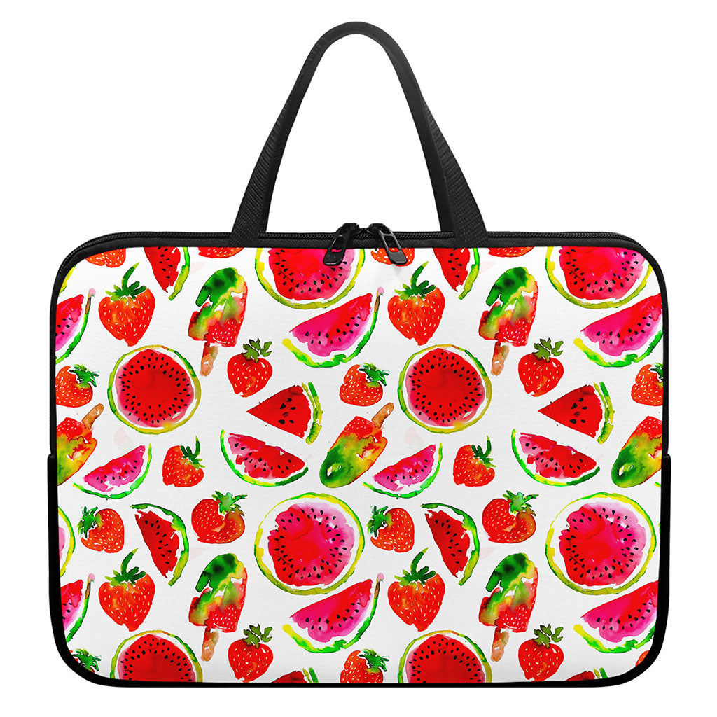 Summer Fruits Watermelon Pattern Print Laptop Sleeve With Handle