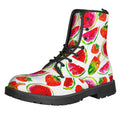 Summer Fruits Watermelon Pattern Print Lace-Up Boots