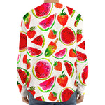 Summer Fruits Watermelon Pattern Print Long Sleeve Baseball Jersey