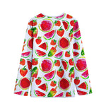 Summer Fruits Watermelon Pattern Print Long Sleeve Short Coat