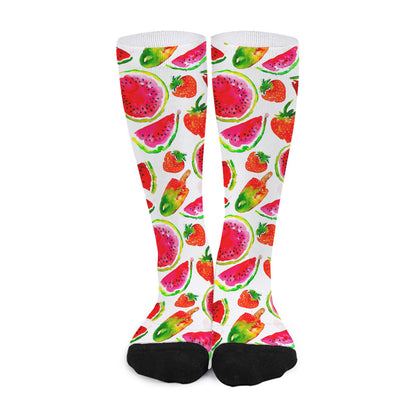 Summer Fruits Watermelon Pattern Print Long Socks