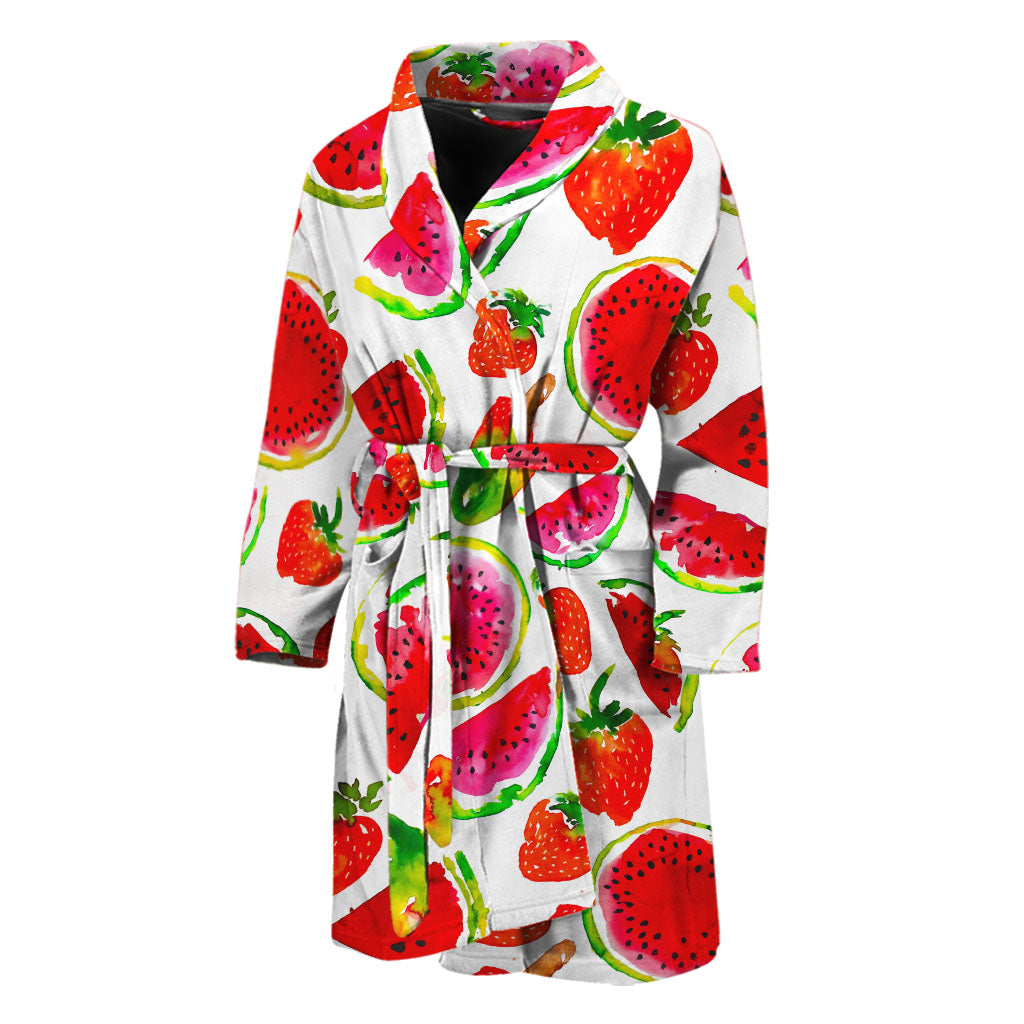 Summer Fruits Watermelon Pattern Print Men's Bathrobe