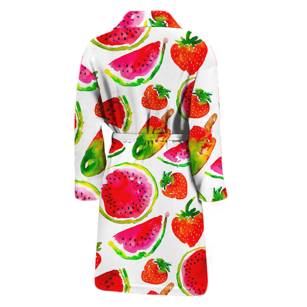 Summer Fruits Watermelon Pattern Print Men's Bathrobe