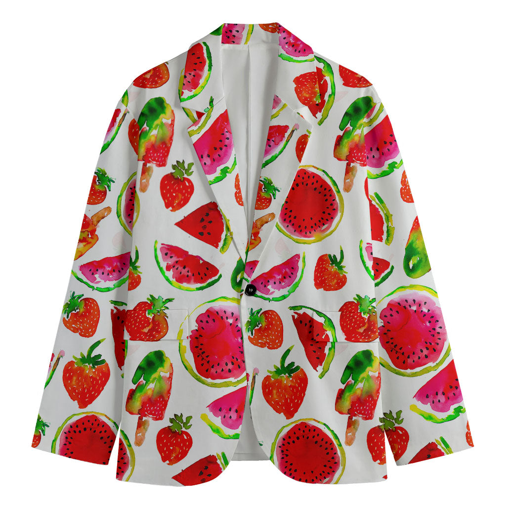 Summer Fruits Watermelon Pattern Print Men's Blazer
