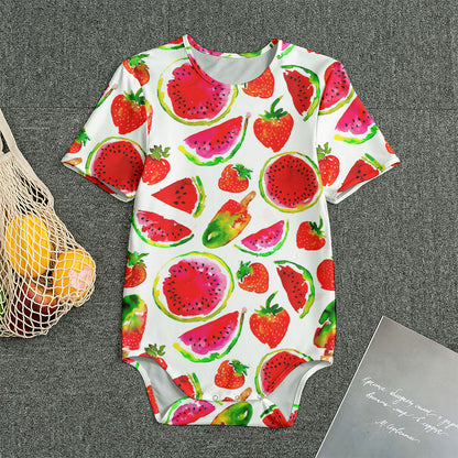 Summer Fruits Watermelon Pattern Print Men's Bodysuit