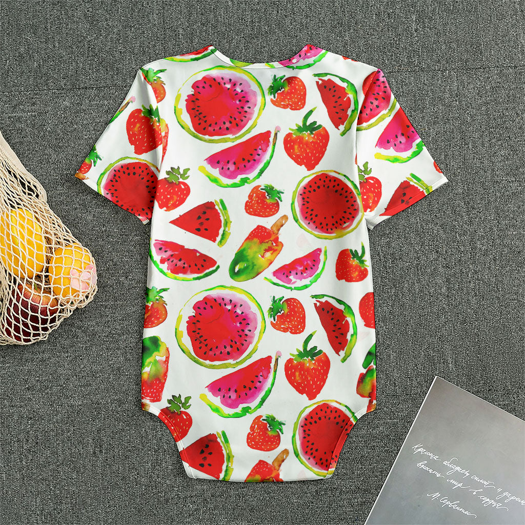 Summer Fruits Watermelon Pattern Print Men's Bodysuit