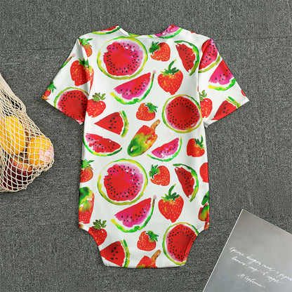 Summer Fruits Watermelon Pattern Print Men's Bodysuit