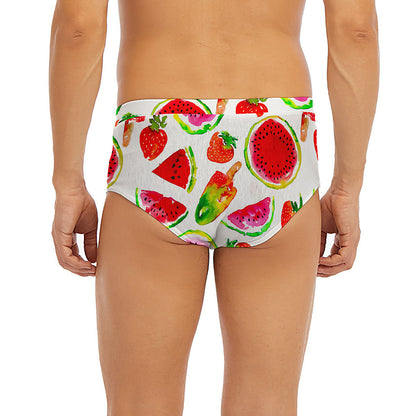 Summer Fruits Watermelon Pattern Print Men's Briefs